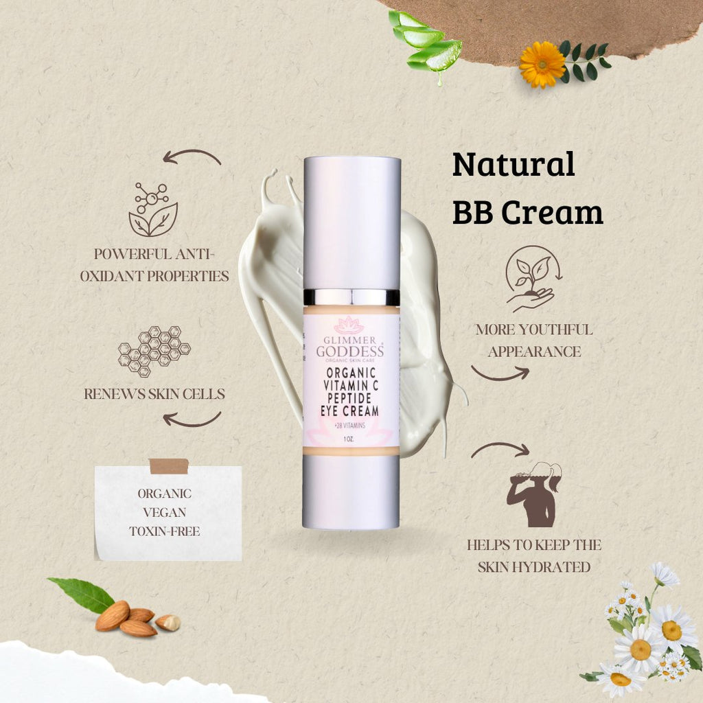 Organic Vitamin C Eye Serum – Peptide Eye Cream for Dark Circles, Puffiness & Under-Eye Bags
