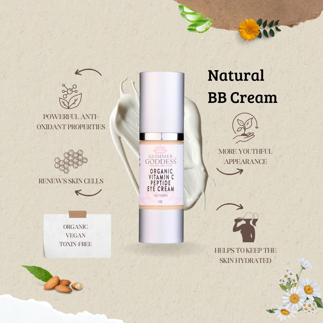 Organic Vitamin C Eye Serum – Peptide Eye Cream for Dark Circles, Puffiness & Under-Eye Bags